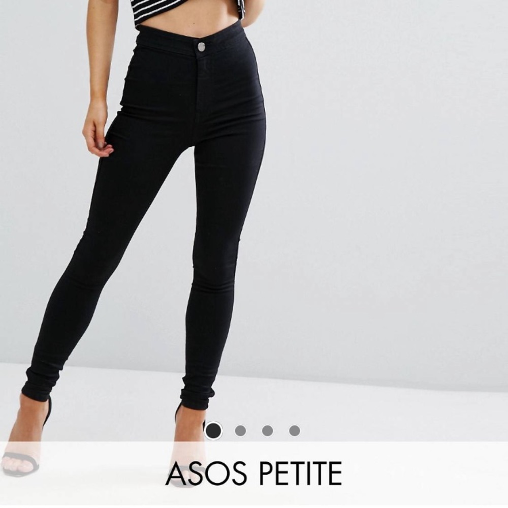 ASOS Petite Jeggings in Clean Black Size 24